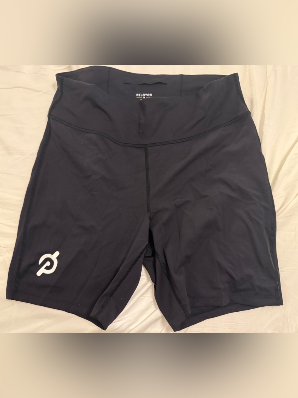 Peloton Black Women's Athletic Shorts with White Logo